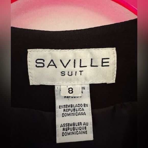 VTG Saville Black Skirt Suit Size 8 - Picture 9 of 12